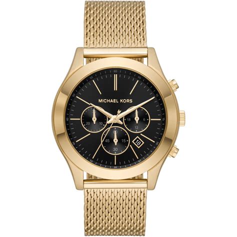 michael kors chronograph black|Michael Kors slim runway black.